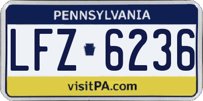 PA license plate LFZ6236