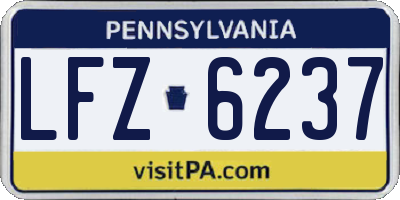 PA license plate LFZ6237