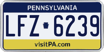 PA license plate LFZ6239