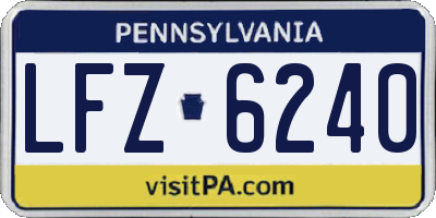 PA license plate LFZ6240