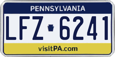 PA license plate LFZ6241