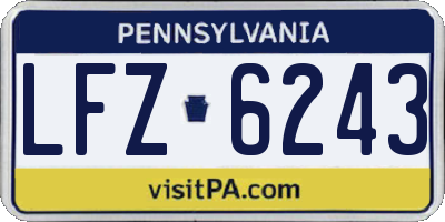 PA license plate LFZ6243