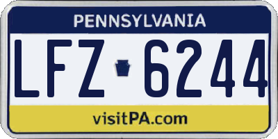PA license plate LFZ6244