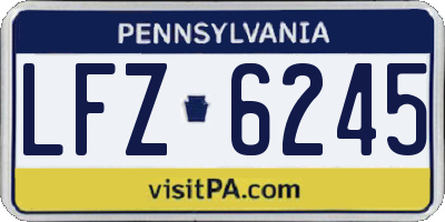 PA license plate LFZ6245