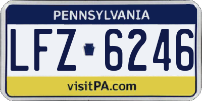 PA license plate LFZ6246