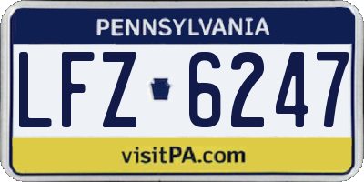 PA license plate LFZ6247