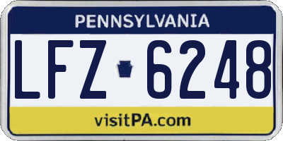 PA license plate LFZ6248