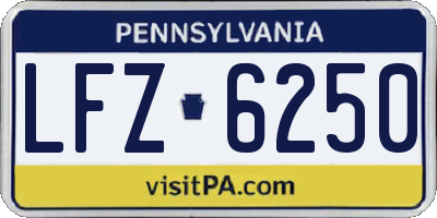 PA license plate LFZ6250