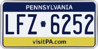 PA license plate LFZ6252