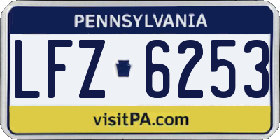 PA license plate LFZ6253