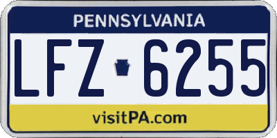PA license plate LFZ6255