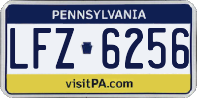 PA license plate LFZ6256
