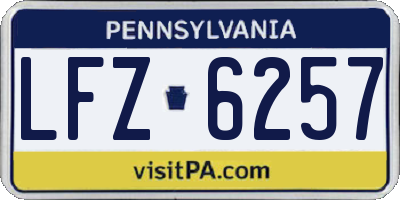 PA license plate LFZ6257