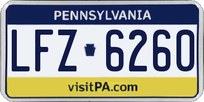 PA license plate LFZ6260