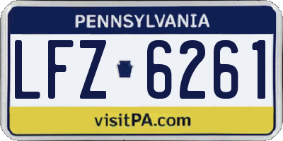 PA license plate LFZ6261