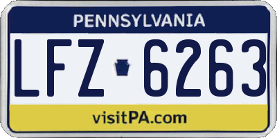 PA license plate LFZ6263