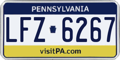 PA license plate LFZ6267