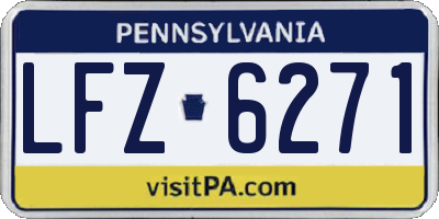 PA license plate LFZ6271