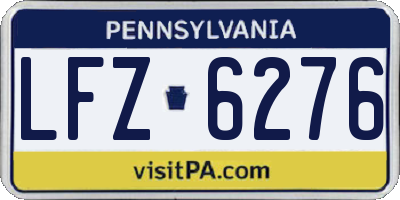 PA license plate LFZ6276