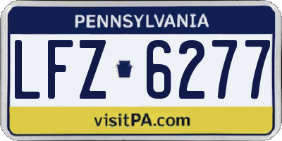 PA license plate LFZ6277