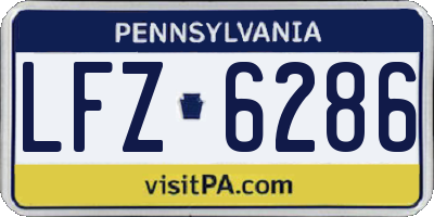 PA license plate LFZ6286