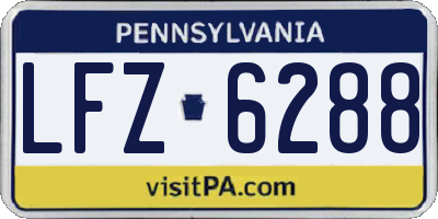 PA license plate LFZ6288