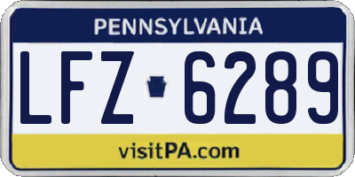 PA license plate LFZ6289