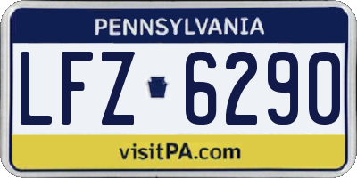 PA license plate LFZ6290