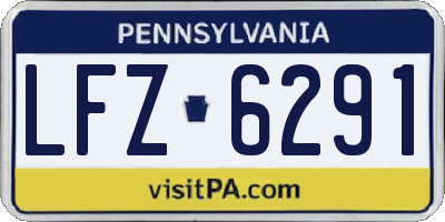 PA license plate LFZ6291