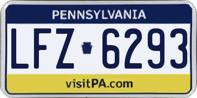 PA license plate LFZ6293