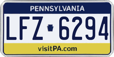 PA license plate LFZ6294
