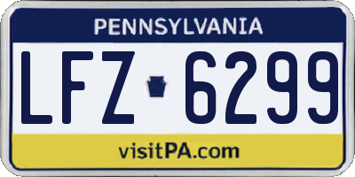 PA license plate LFZ6299