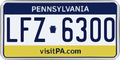 PA license plate LFZ6300