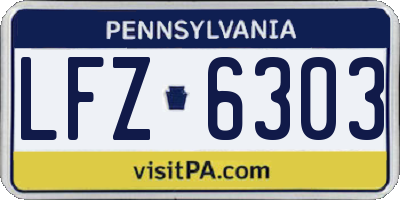 PA license plate LFZ6303