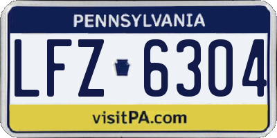 PA license plate LFZ6304