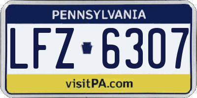 PA license plate LFZ6307