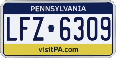 PA license plate LFZ6309