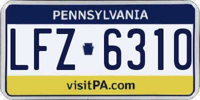 PA license plate LFZ6310