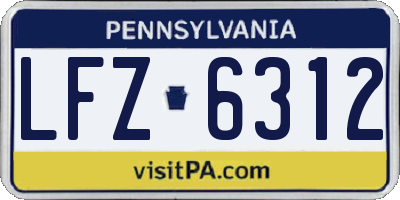 PA license plate LFZ6312