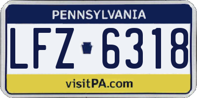 PA license plate LFZ6318