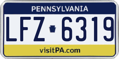 PA license plate LFZ6319