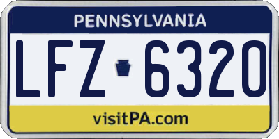 PA license plate LFZ6320