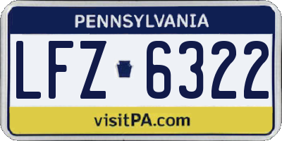 PA license plate LFZ6322
