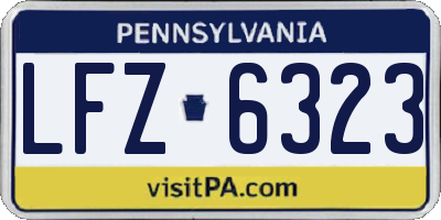 PA license plate LFZ6323