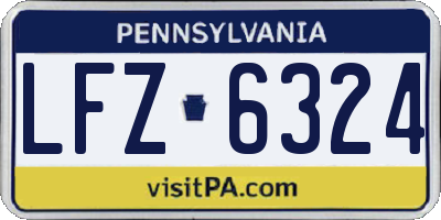PA license plate LFZ6324