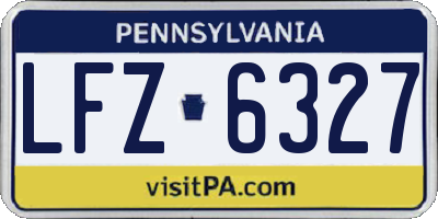 PA license plate LFZ6327