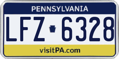 PA license plate LFZ6328