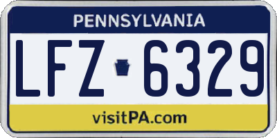 PA license plate LFZ6329