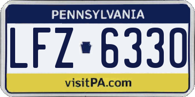 PA license plate LFZ6330