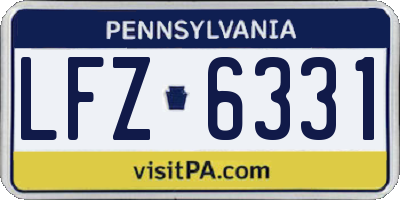 PA license plate LFZ6331